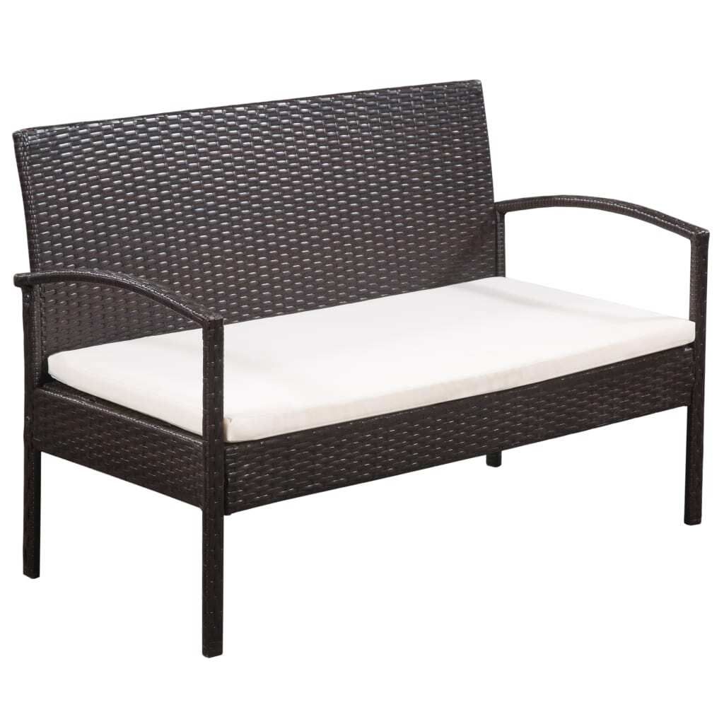 Rattan Sofa Set Brown