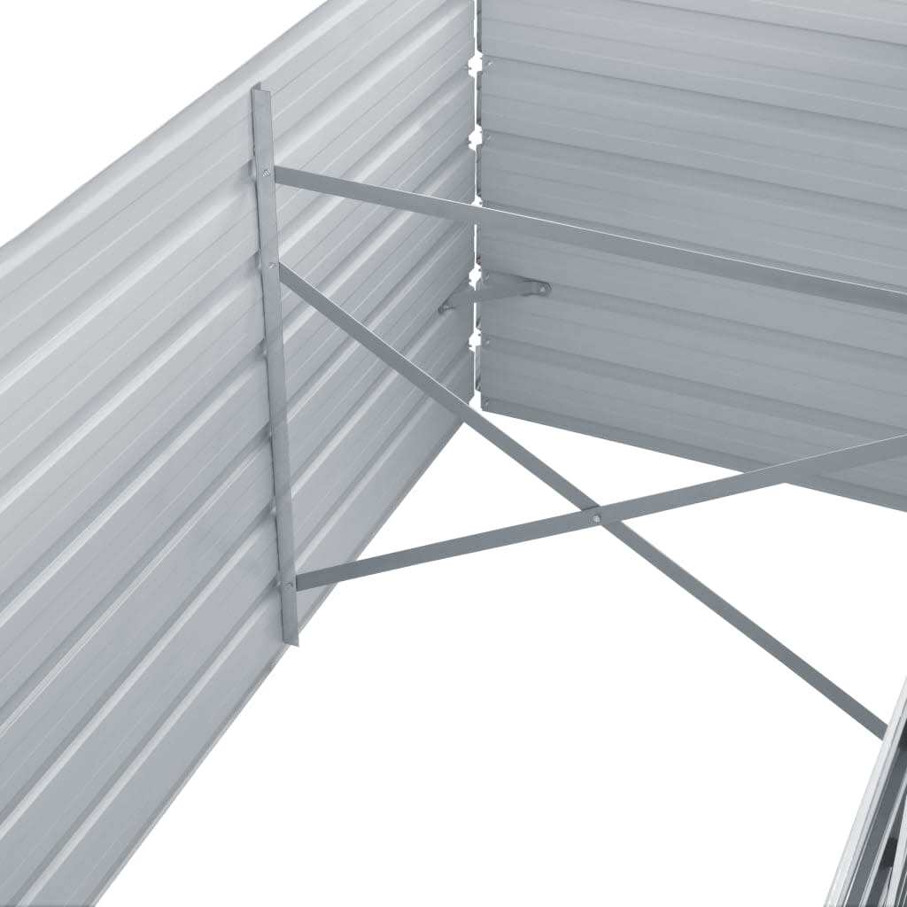 Raised Bed Grey Galvanized Steel 94.5x31.5x30.3 in Sturdy