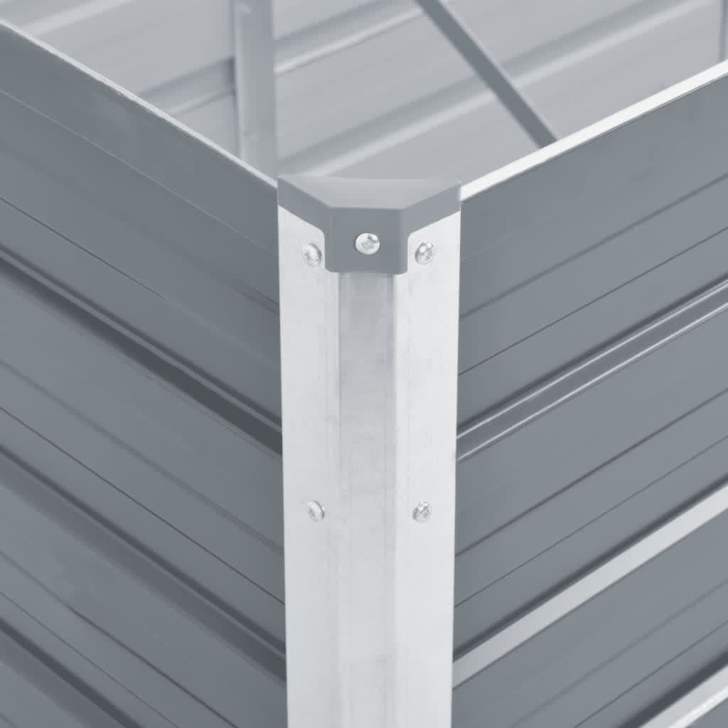 Raised Bed Grey Galvanized Steel 94.5x31.5x30.3 in Sturdy