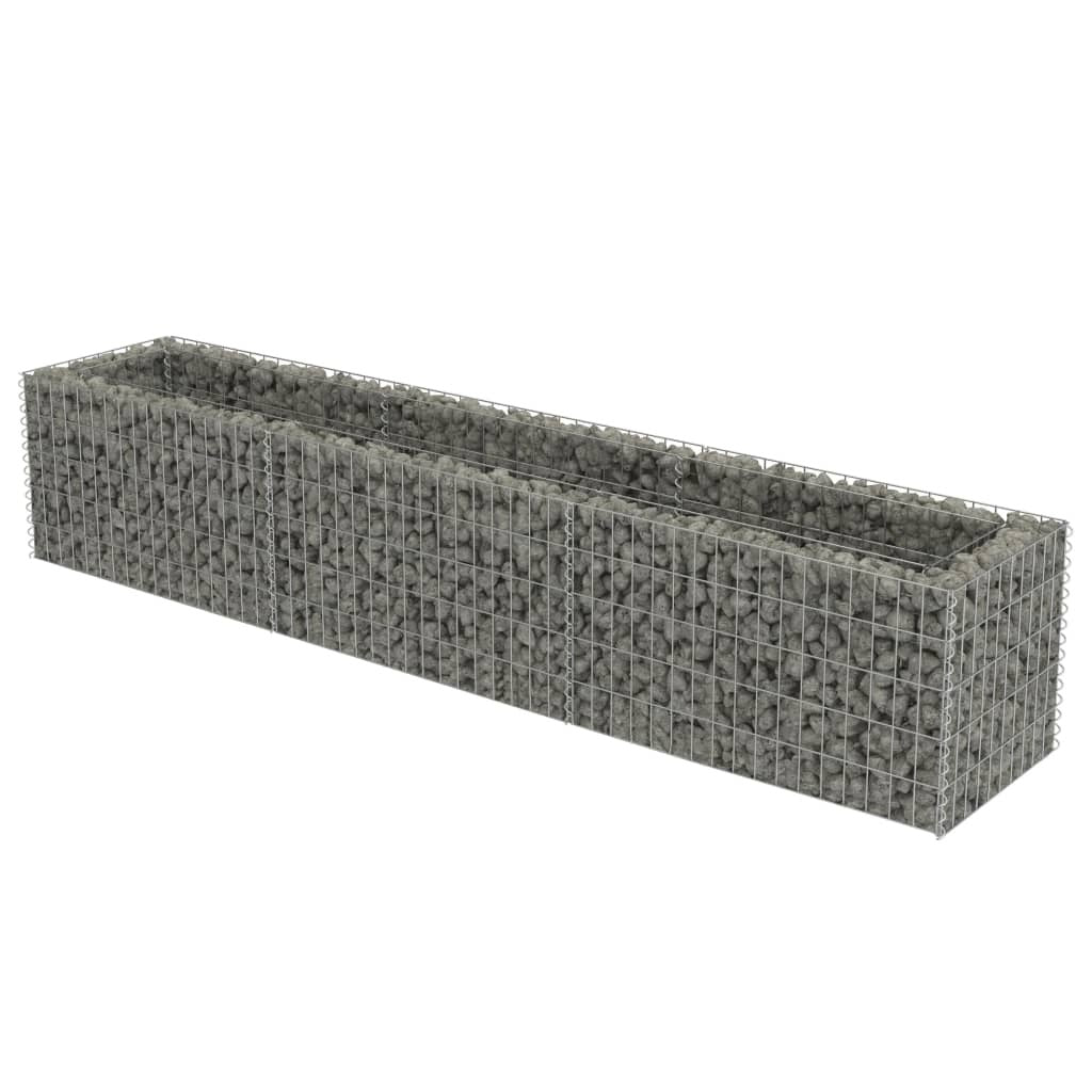 Gabion Raised Bed Silver Galvanized Steel Large Durable