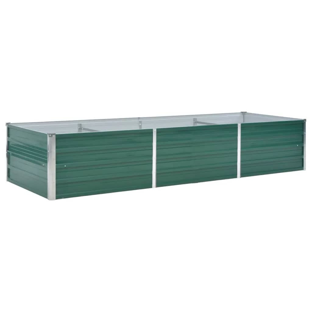 Raised Bed Green Galvanized Steel 94.5 x 31.5 x 17.7 in Planters