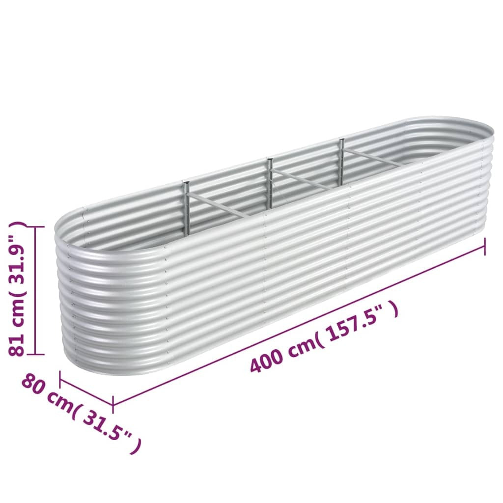 Garden Raised Bed Silver Galvanized Steel Large Tough
