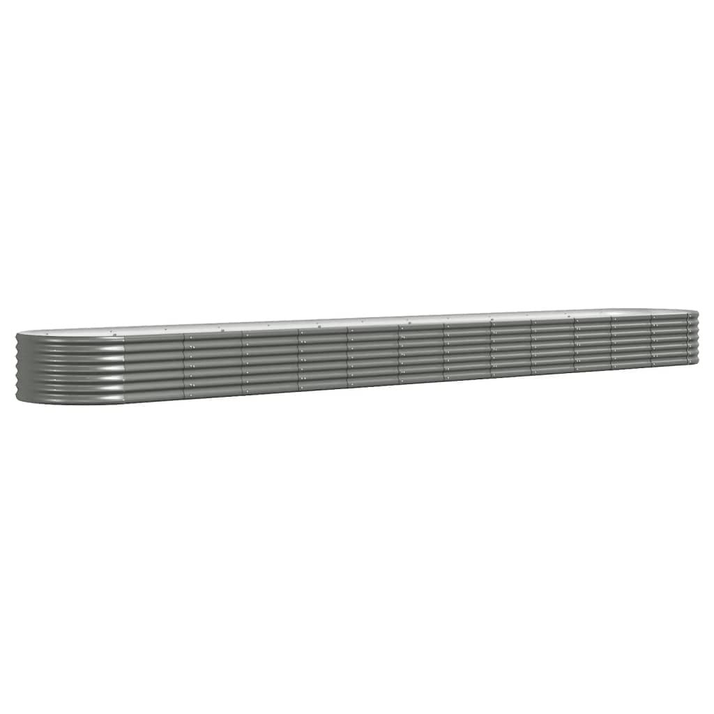 Garden Raised Bed Grey Powder-coated steel Large