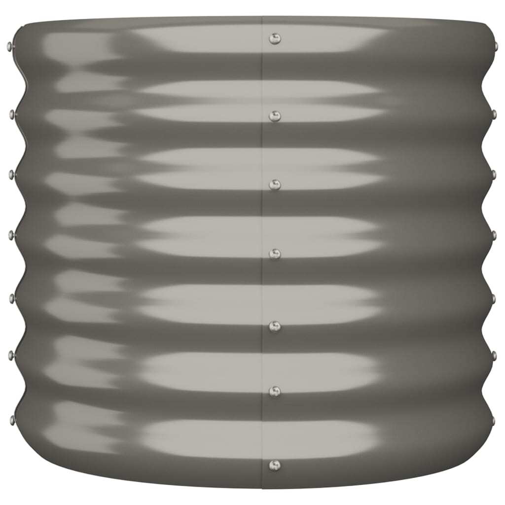 Garden Planter Grey Powder-Coated Steel Medium Durable