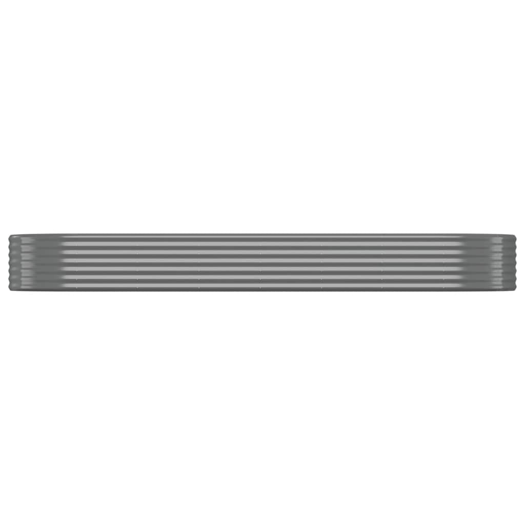 Garden Raised Bed Grey Powder-coated steel 126.8 x 39.4 x 14.2 in