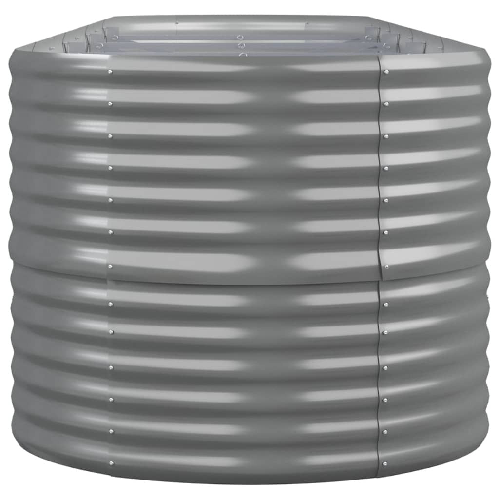 Garden Raised Bed Grey Powder-coated steel Large Durable