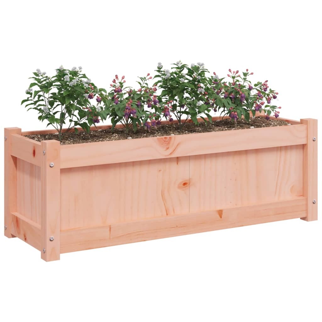 Garden Planter Set of 2 Brown Solid Douglas wood Medium Durable
