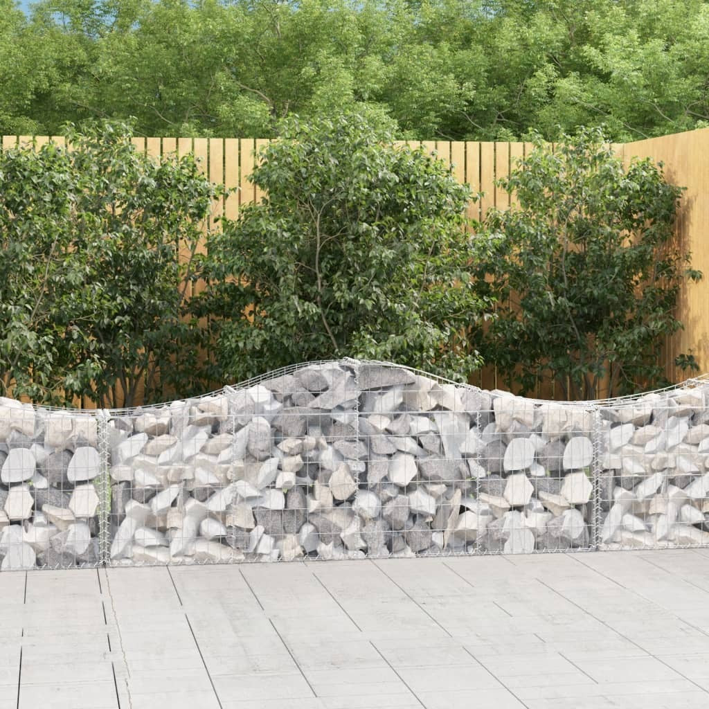 Gabion Basket Set of 2 Silver Galvanized Steel Large