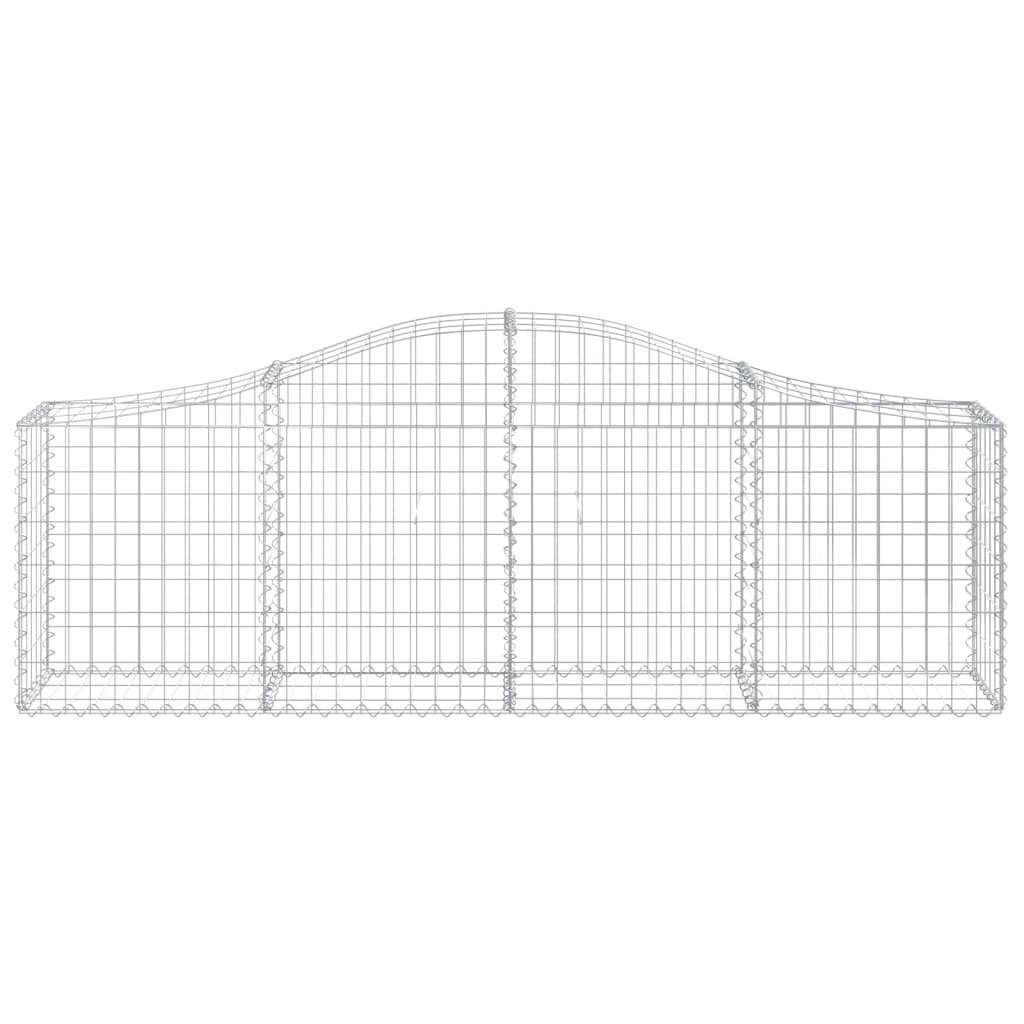 Gabion Basket Set of 2 Silver Galvanized Steel Large