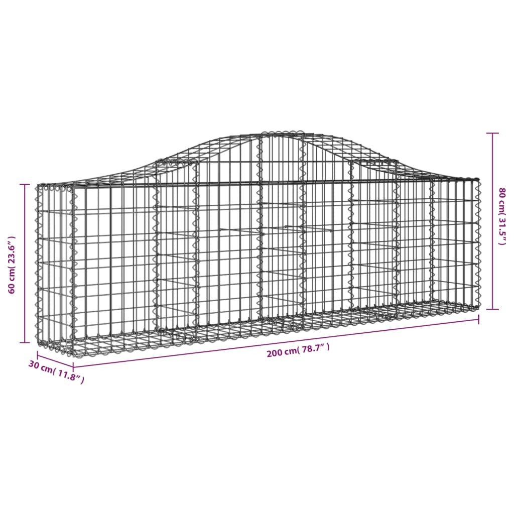 Gabion Basket Set of 2 Silver Galvanized Steel Large