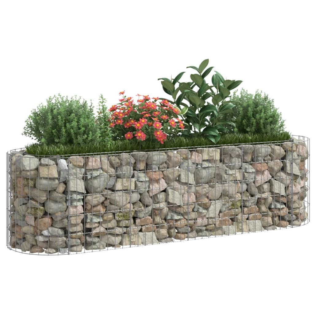 Gabion Raised Bed Silver Galvanized Iron Medium Durable