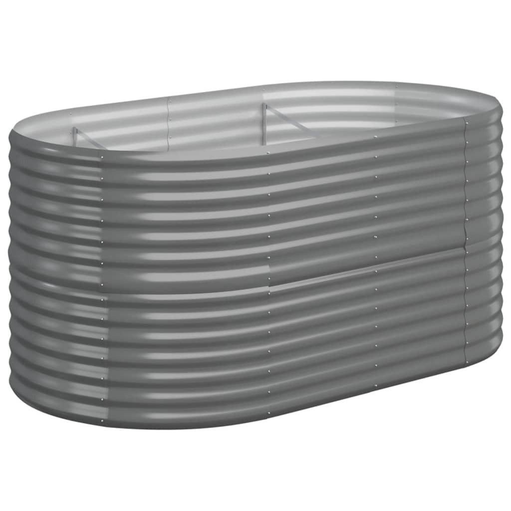 Garden Raised Bed Grey Powder-coated steel Large Durable