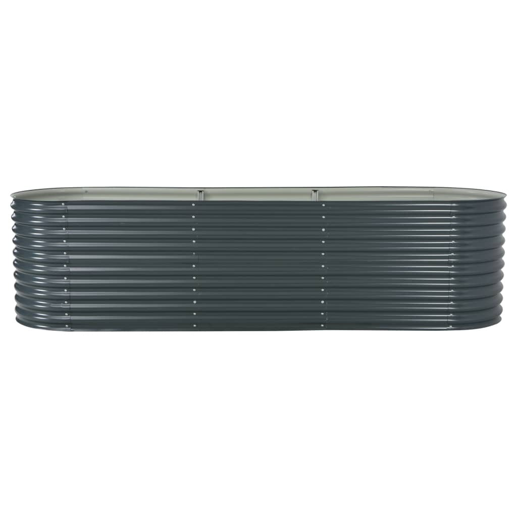 Garden Raised Bed Grey Galvanized Steel 126.0 x 31.9 x 31.9 in
