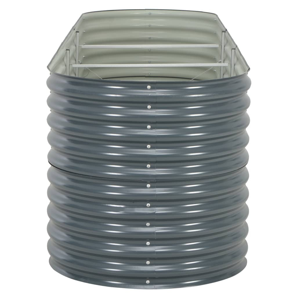 Garden Raised Bed Grey Galvanized Steel 126.0 x 31.9 x 31.9 in