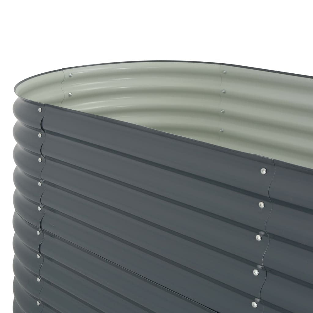 Garden Raised Bed Grey Galvanized Steel 126.0 x 31.9 x 31.9 in